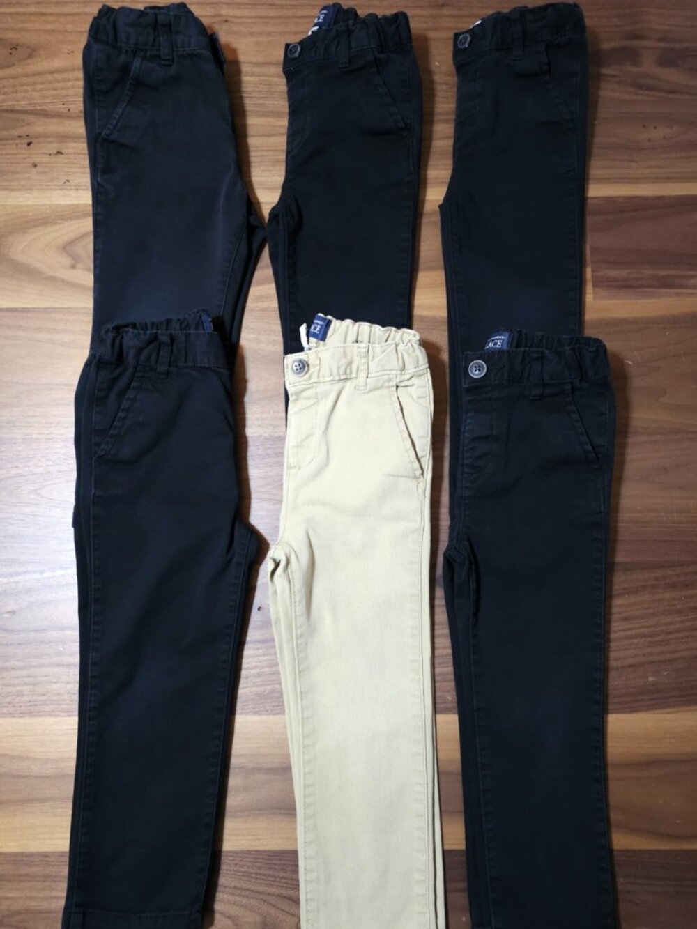 The Childrens Place Boys Pants 3T Bundle Lot of 6 Black Khaki Chino Uniform